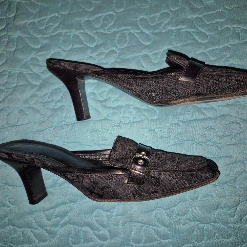 Coach Women's Black Mules - Picture 2 of 7